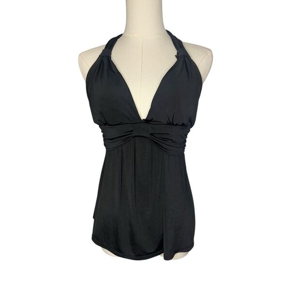 Vintage Grass Collection Women’s Medium Babydoll Halter Top Back Tie Black Y2K - Picture 1 of 7